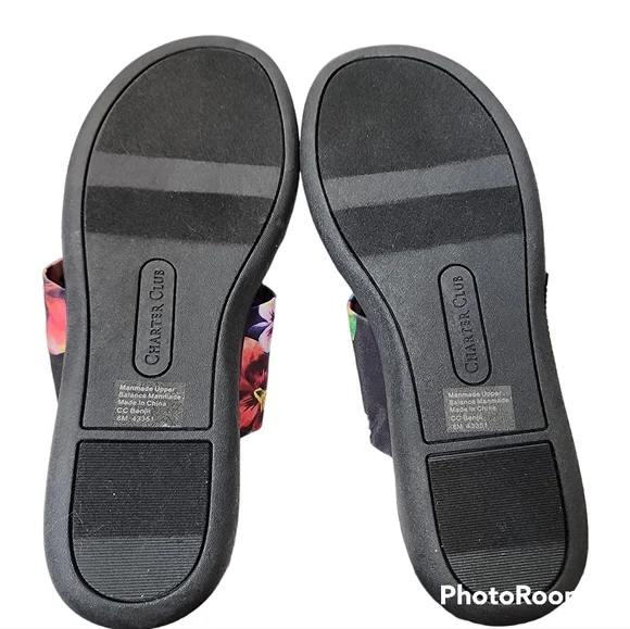 Charter Club Benjii sandals fabric cushioned flip flops sz 8m - Picture 4 of 15